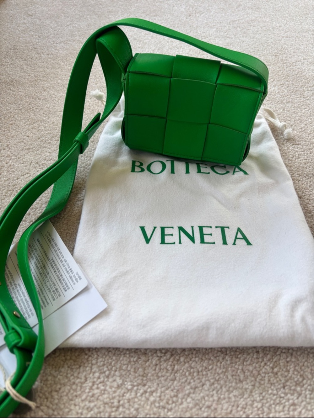 Bottega Veneta Bright Green Intrecciato Crossbody Bag